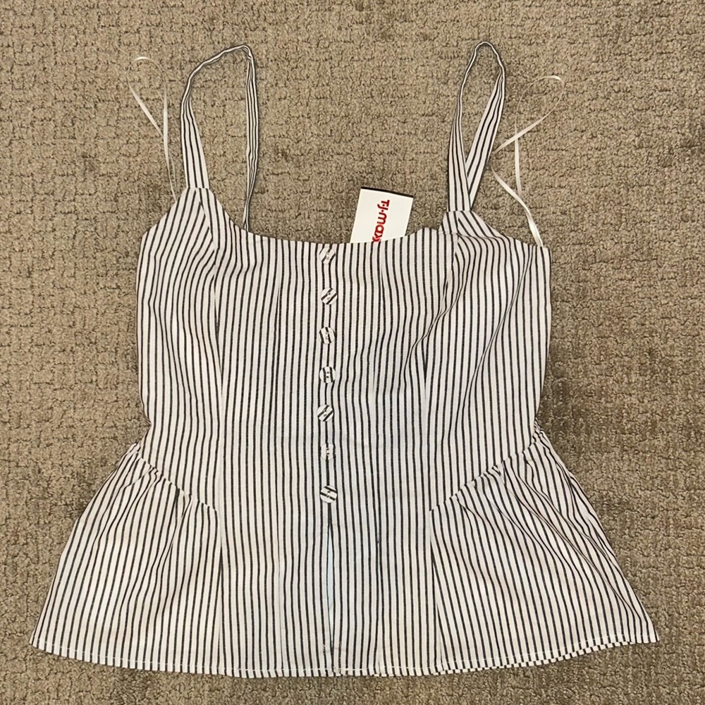 Wayf Black and White Striped Camisole